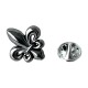 Pin's Homme Fleur de Lys Noir Brillant Argenté