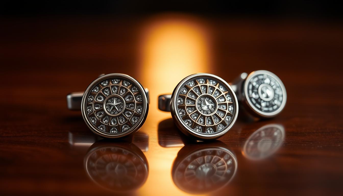 Lot De Boutons De Manchette Et épingles à Cravate En Argent 875 | Style étoiles Rétro